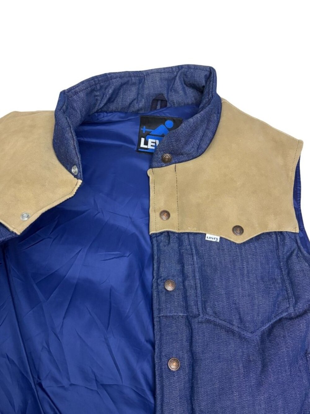 RARE 70s LEVIS SKI Goose Down VINTAGE Puffer Vest Parka Winter Jacket Mens Large - Picture 7 of 8